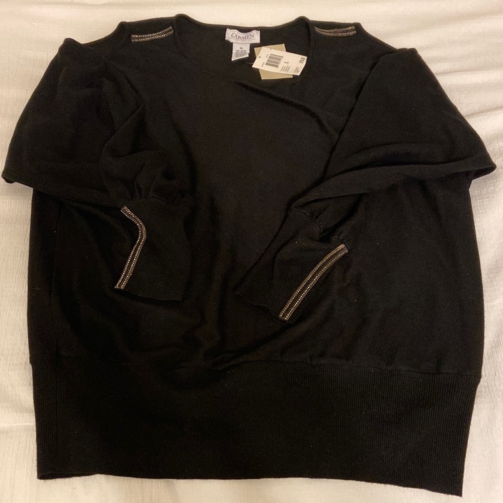 Black sweater with rhinestones